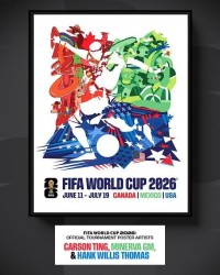 开云APP-FIFA发布世界杯官方赛事海报：由美加墨三国艺术家共同设计